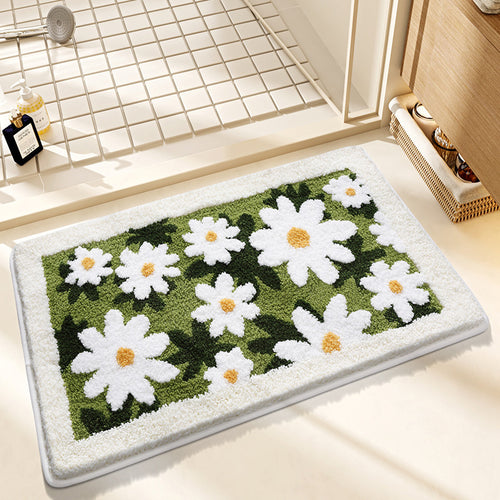 Floral Design Bath Mat Bowlift