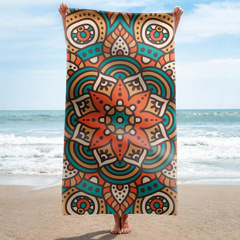 Beach towel with artistic mandala design Bowlift