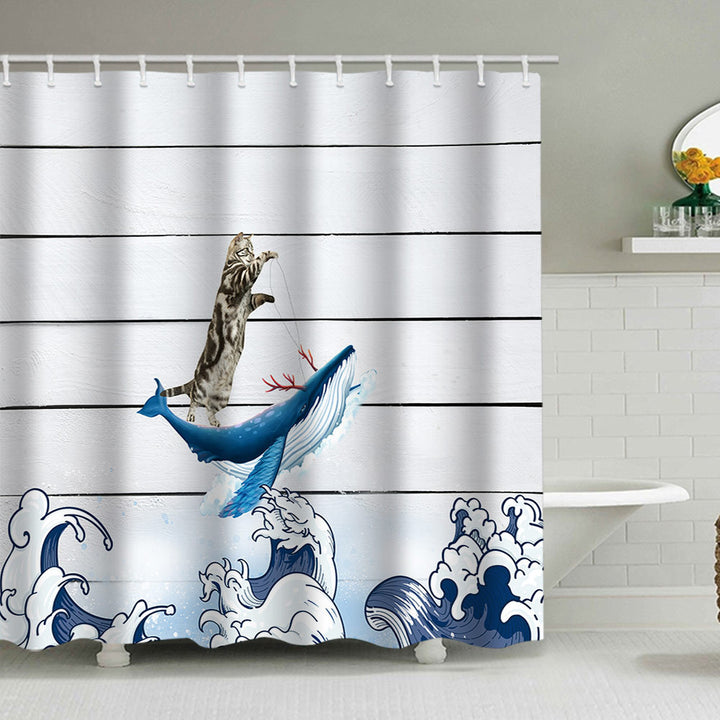 Artistic Dog Illustration Shower Curtain Bowlift