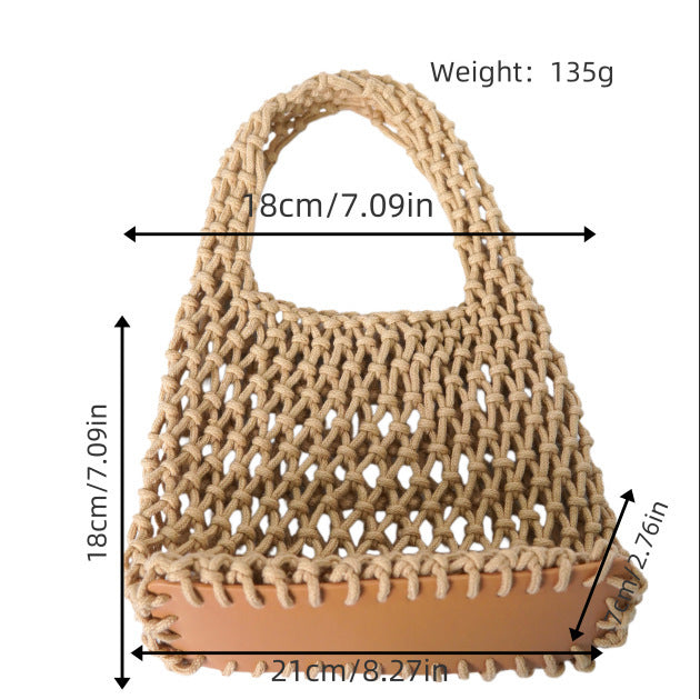 Macrame Tote Bag with Modern Design Bowlift