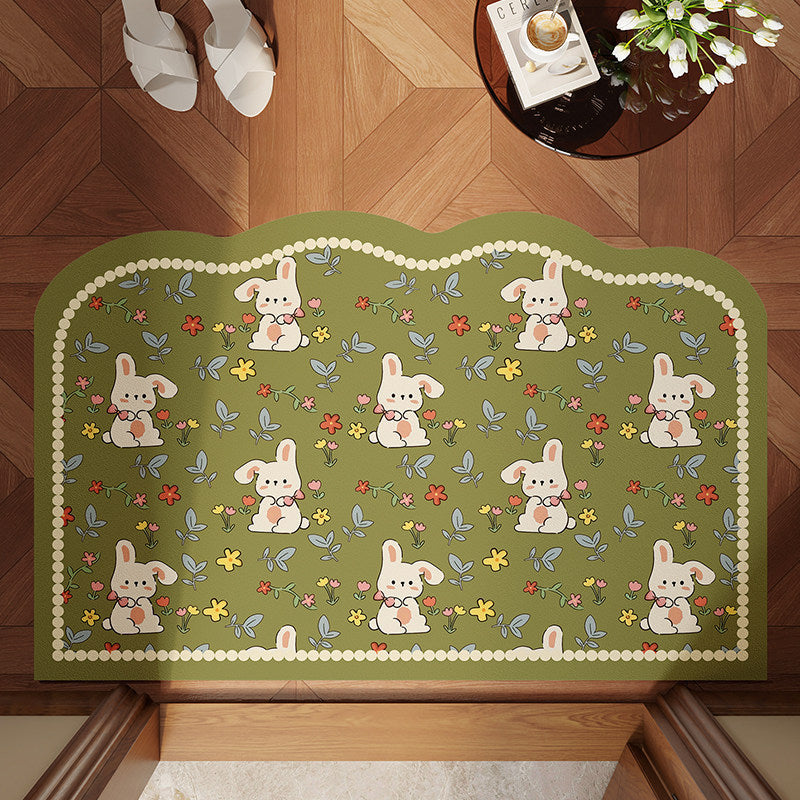 Playful Bunny-Themed Area Mat