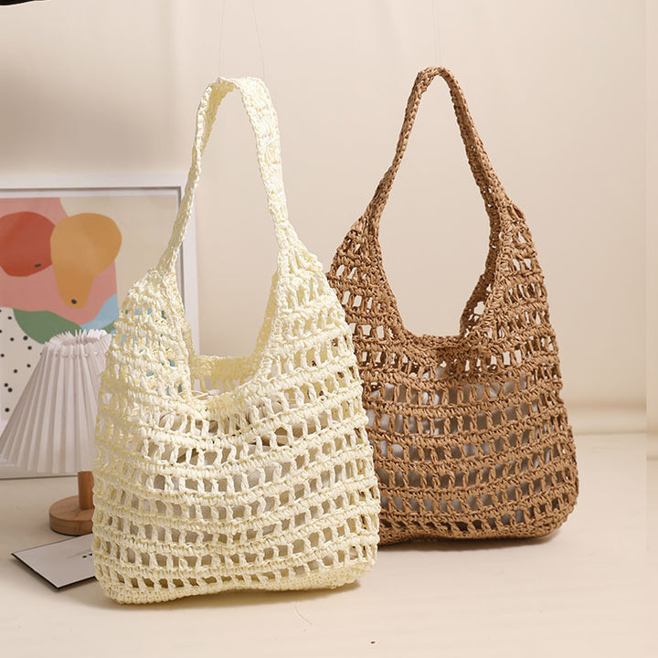 Trendy net tote bag with gathered design Bowlift