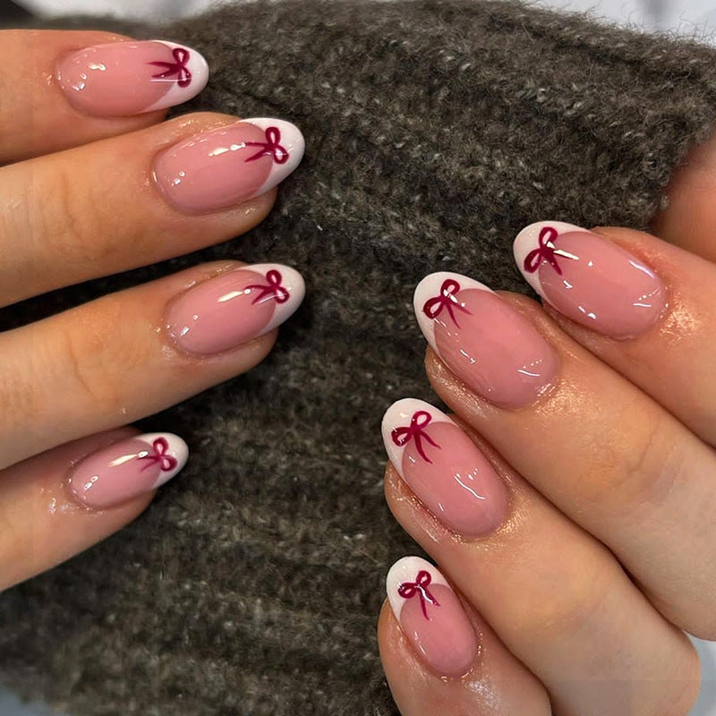 Creative Bow-Embellished Press-On Nail Set Bowlift