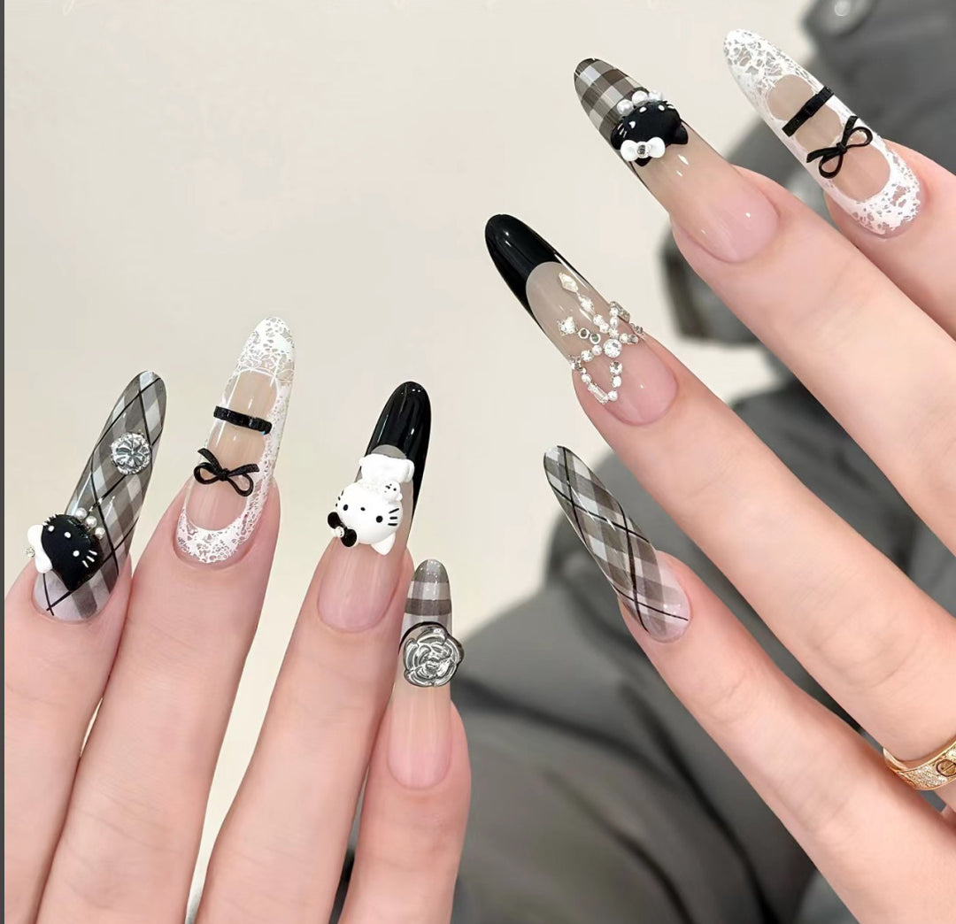 Decorative Press-On Nail Design Bowlift