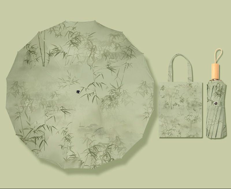 Ladies Foldable Sun Umbrella with Dreamy Floral Design Bowlift