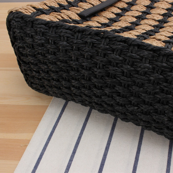 Hand-knotted tote bag made of natural material with elegant leather handles Bowlift