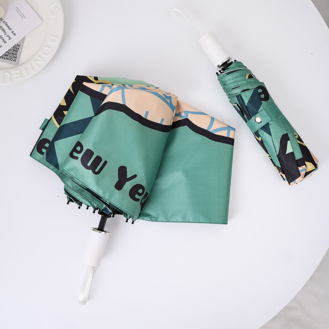 Ladies practical folding umbrella with innovative drip design Bowlift
