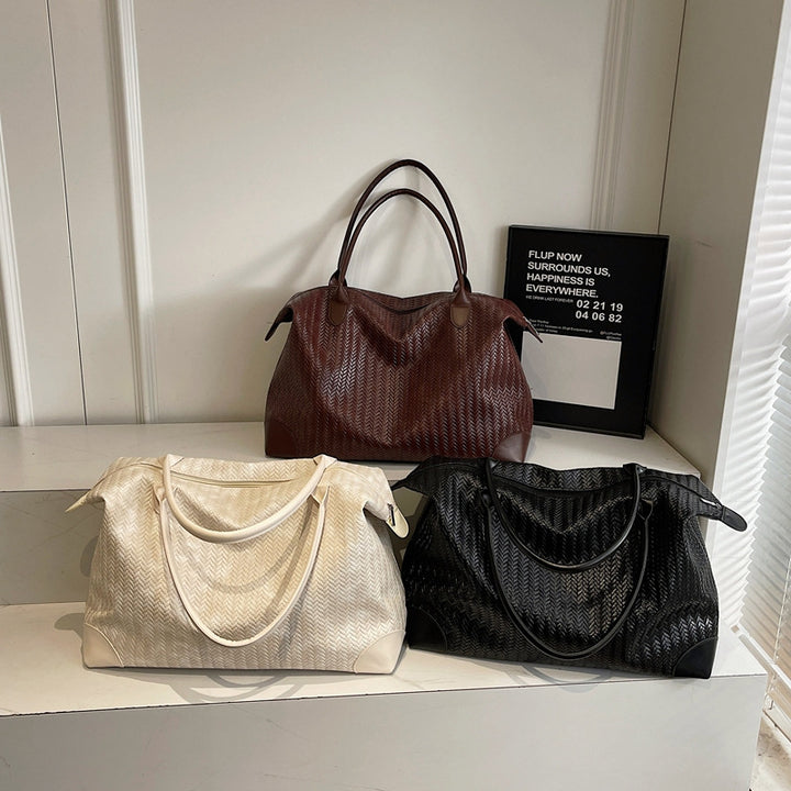 Elegant Tote Bag Made of Woven Synthetic Leather Bowlift