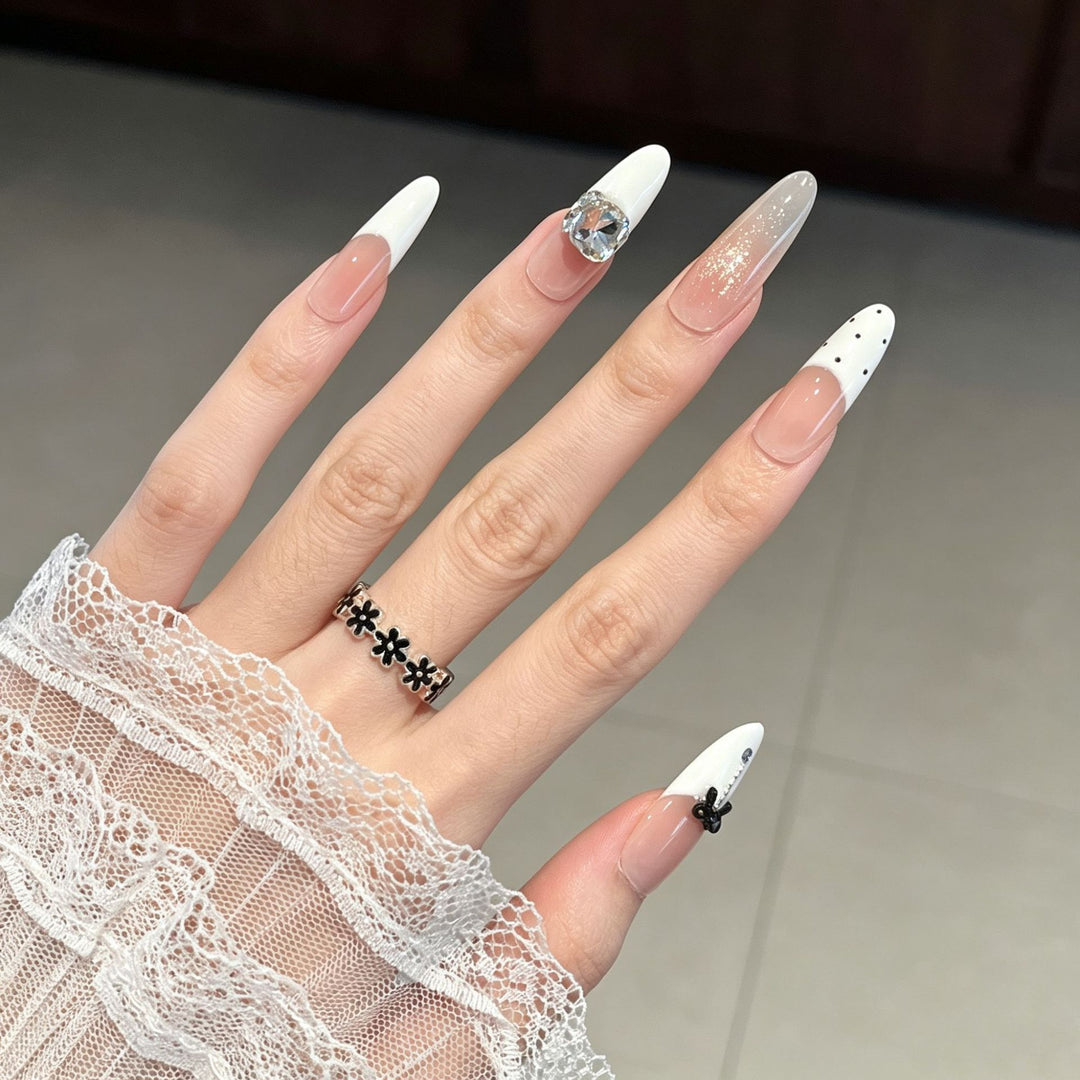 Elegant Long Stiletto Press-On Nail Extensions Bowlift
