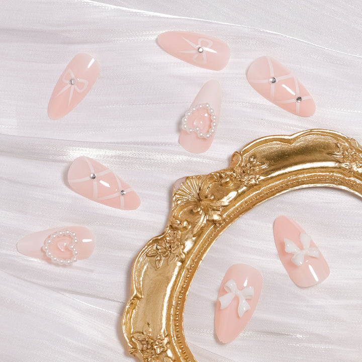 Heart-Accented Decorative Press-On Nails Bowlift