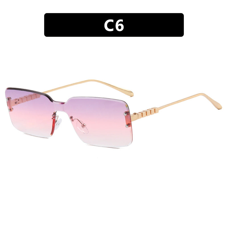 Women's modern rectangular sunglasses with stylish metal frame Bowlift
