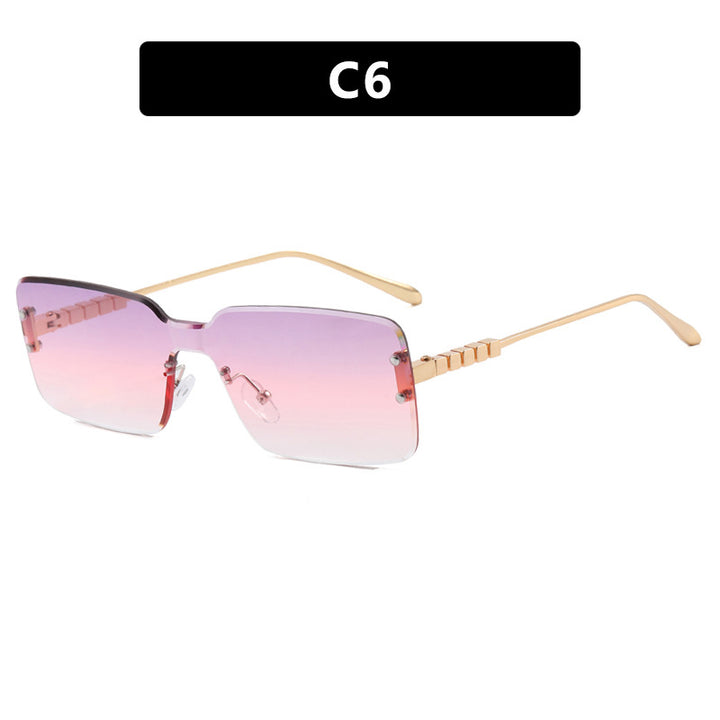 Women's modern rectangular sunglasses with stylish metal frame Bowlift