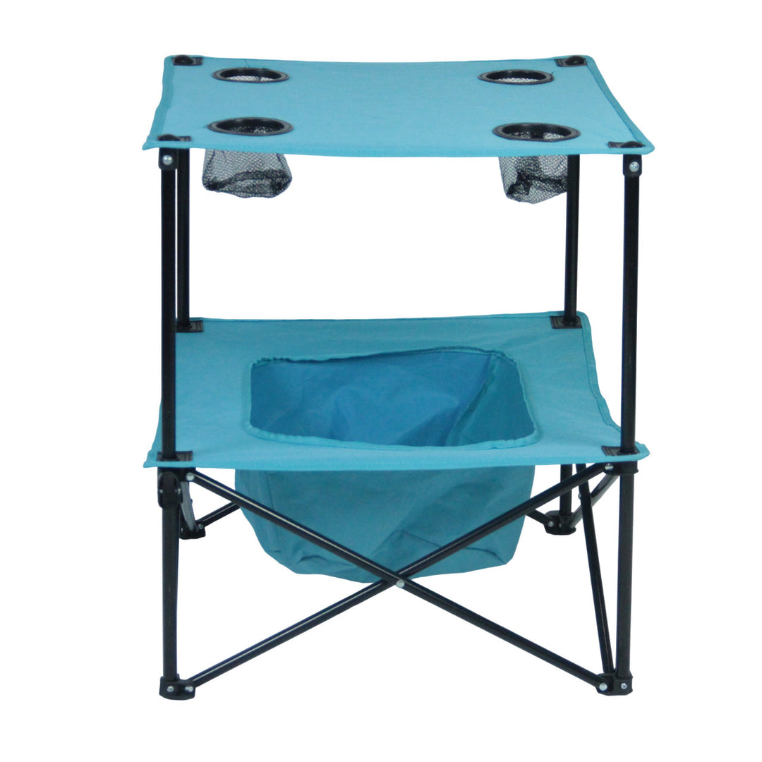 Camping table with integrated cup holders Bowlift