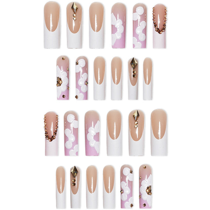 Extravagant Floral Press-On Nail Extensions Bowlift