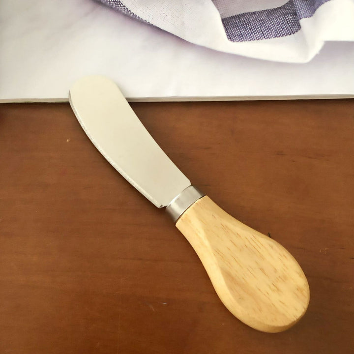 Wooden-Handled Stainless Steel Cheese Spatula Bowlift