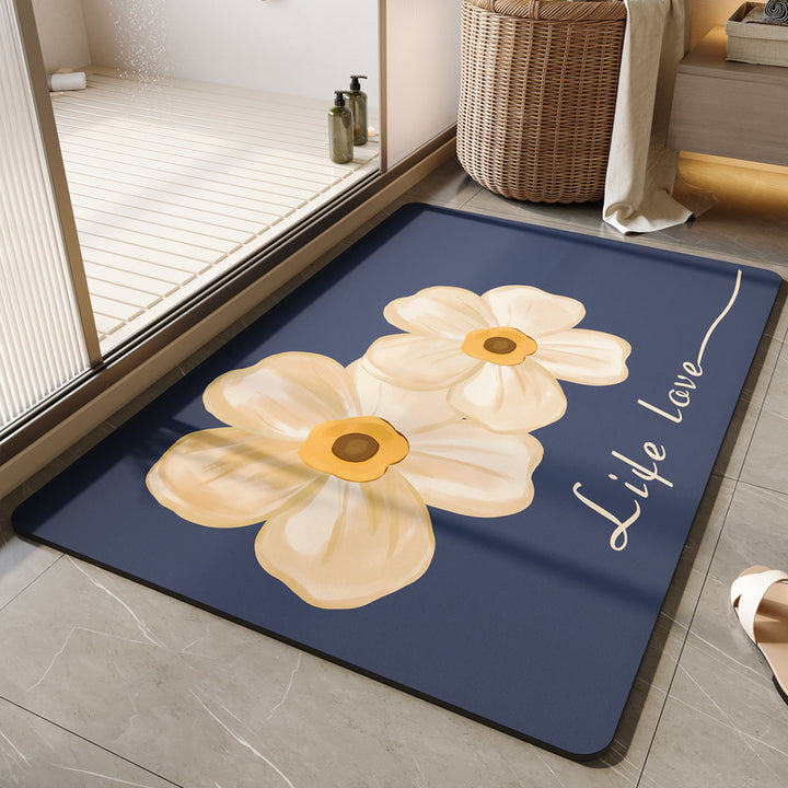 Decorative Floral Bath Mat Bowlift