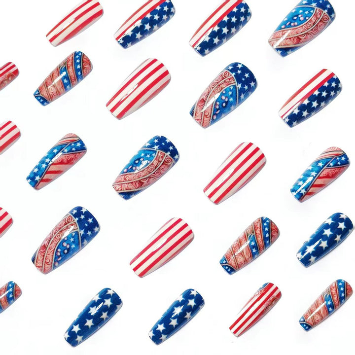 Nail art with creative patriot designs Bowlift