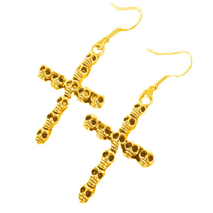 Gothic Skull Cross Earrings Bowlift
