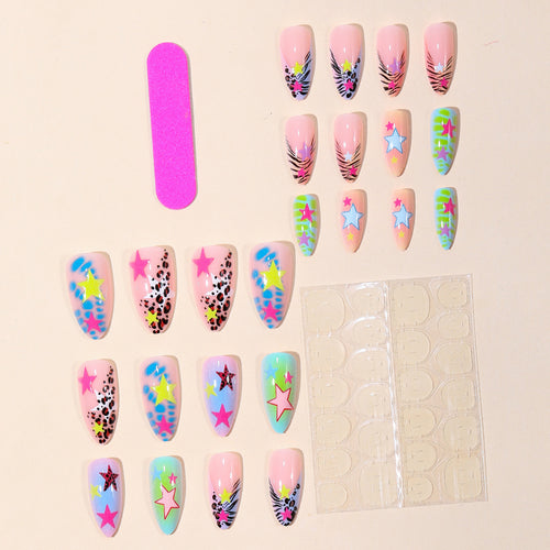 Creative Star-Decorated Stiletto Nail Art Extensions Bowlift