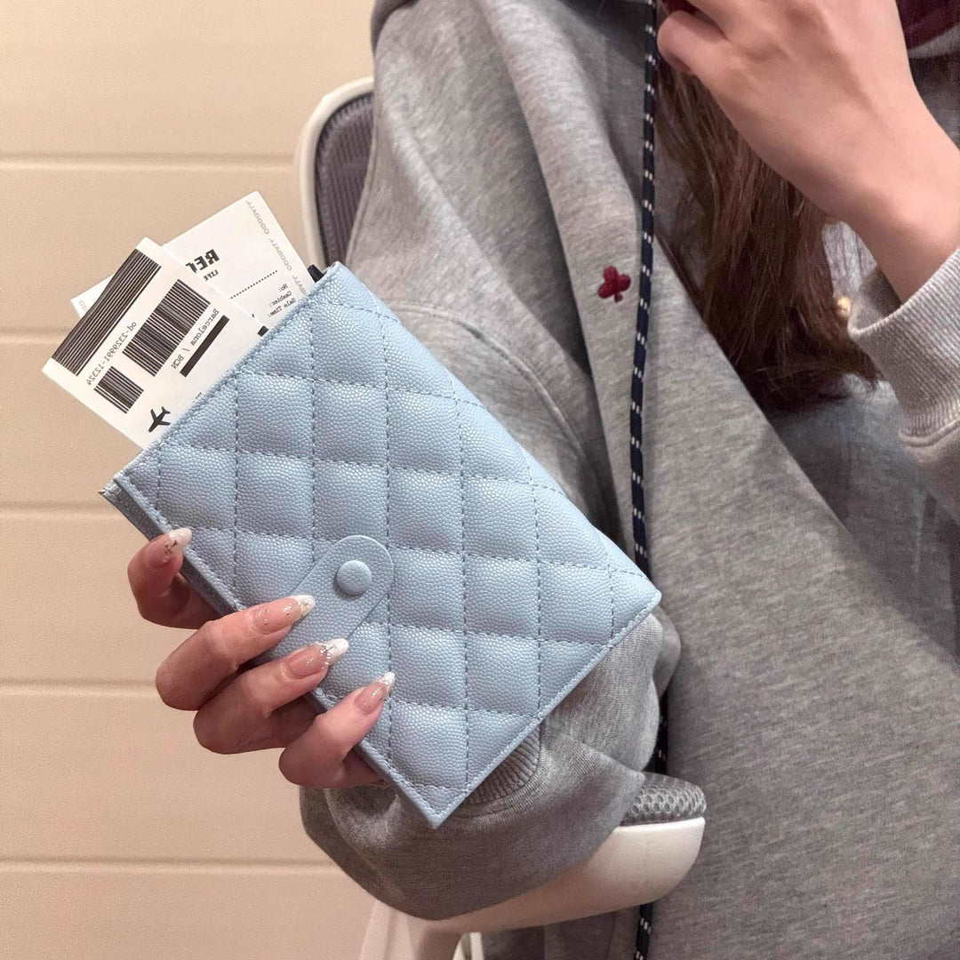 Quilted Leather Travel Document Organizer Bowlift