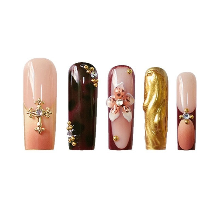 Artistic Floral Gel Nail Enhancements Bowlift