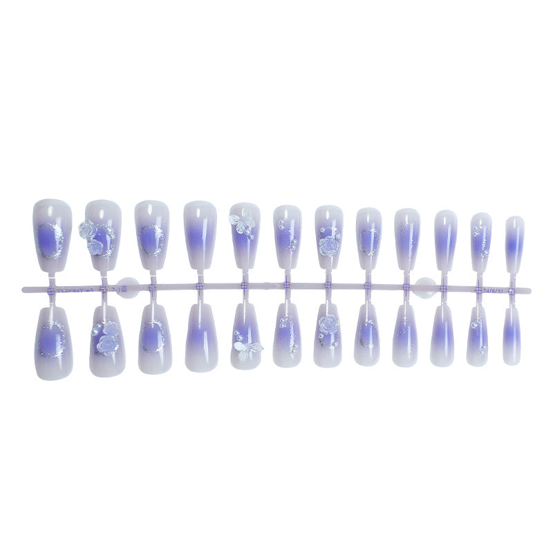Artistic Ombre Floral Press-On Nail Set Bowlift