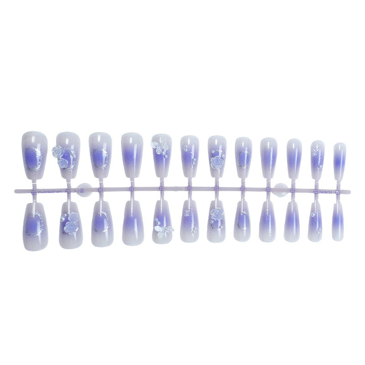 Artistic Ombre Floral Press-On Nail Set Bowlift