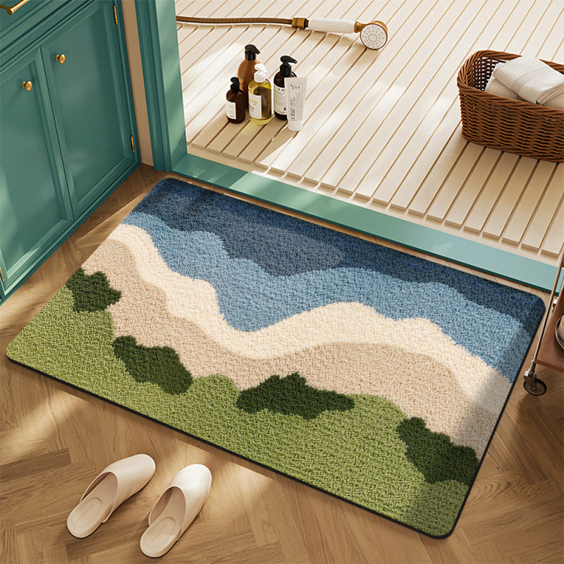 Floral Motif Bath Mat Bowlift