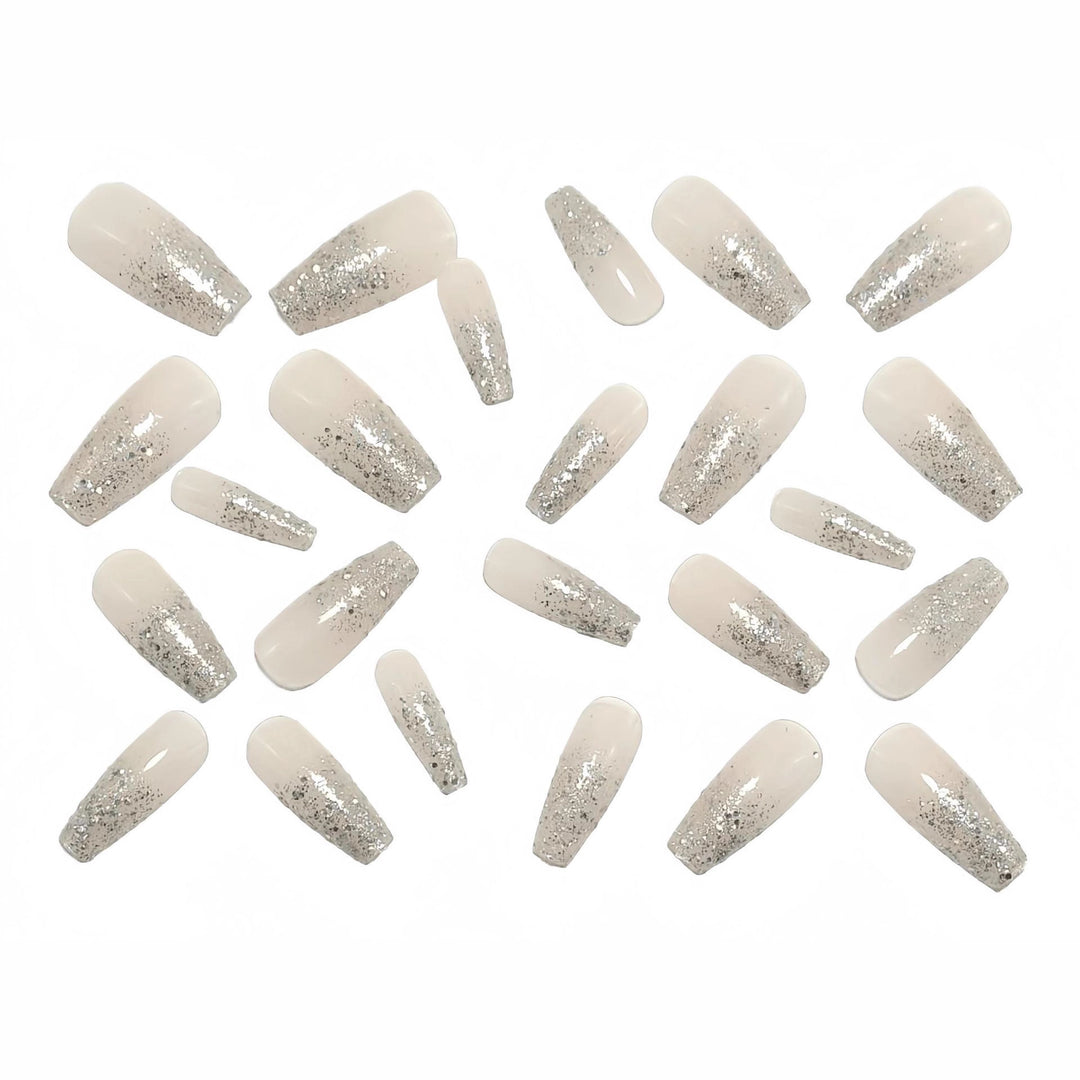 Artificial nails with glitter French tips Bowlift