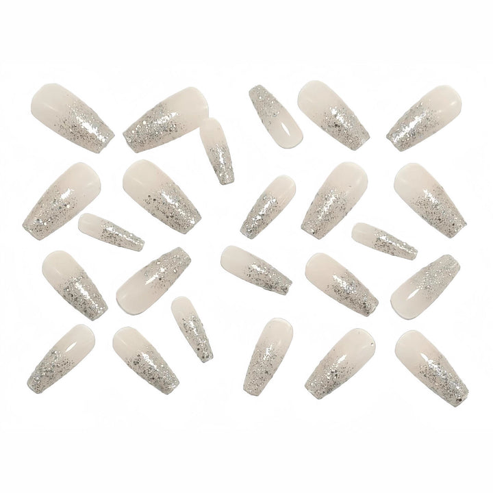 Artificial nails with glitter French tips Bowlift