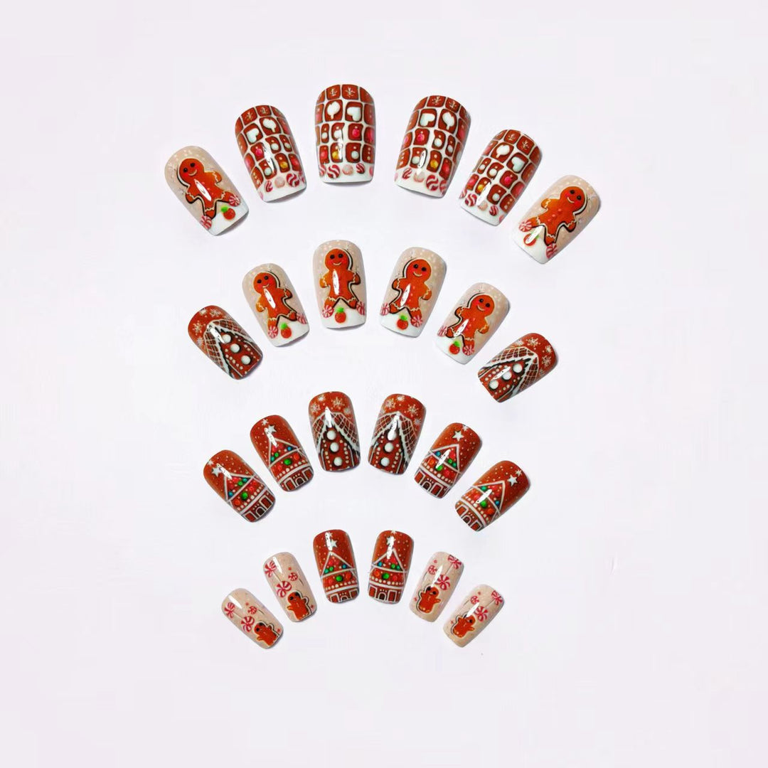 Artificial nails in gingerbread house design Bowlift