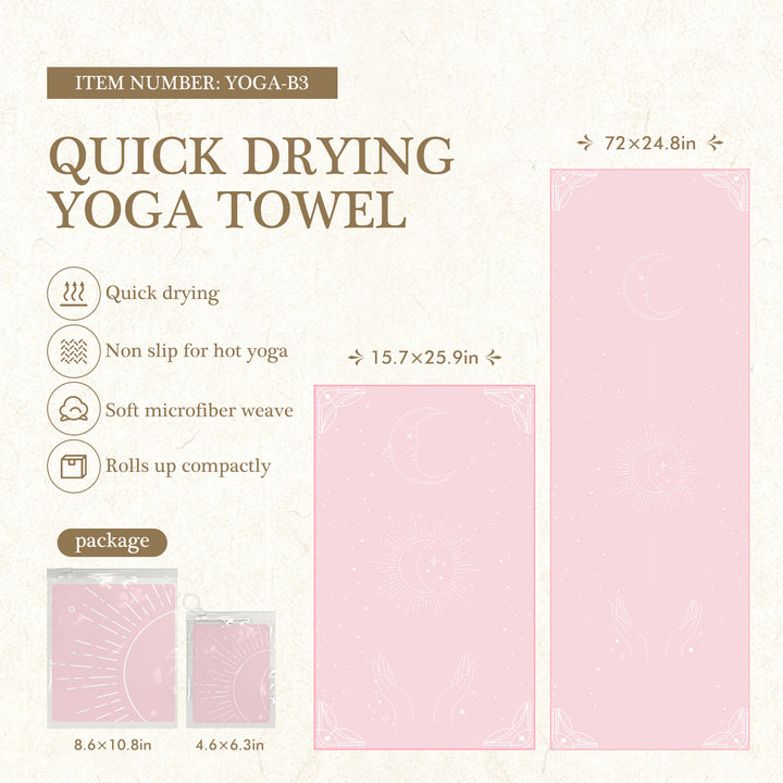 Quick-Drying Non-Slip Microfiber Yoga Towel with Mandala Grip Pattern Bowlift