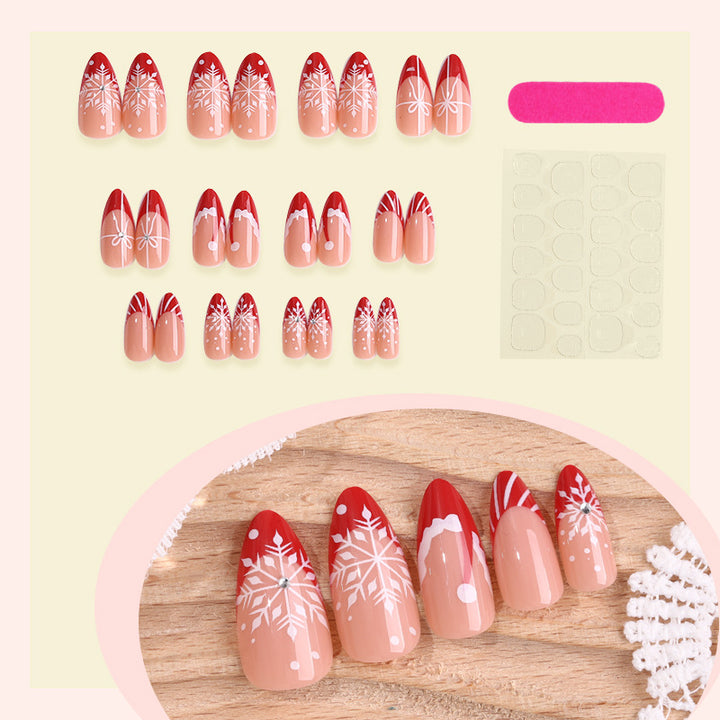 Winter-Themed Press-On Nail Art Set Bowlift