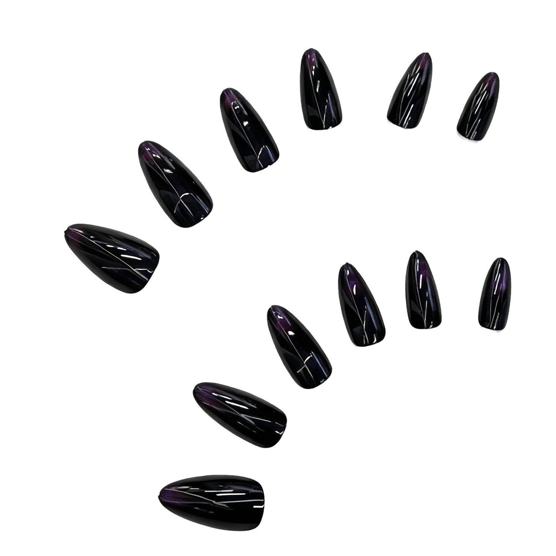 Glossy Elegant Almond-Shaped Press-On Nails Bowlift