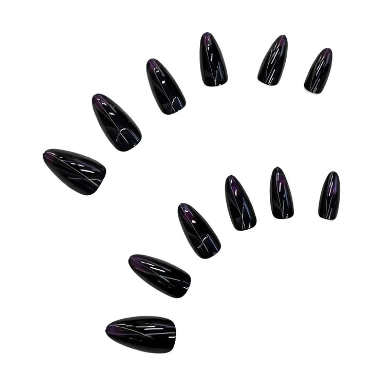 Glossy Elegant Almond-Shaped Press-On Nails Bowlift