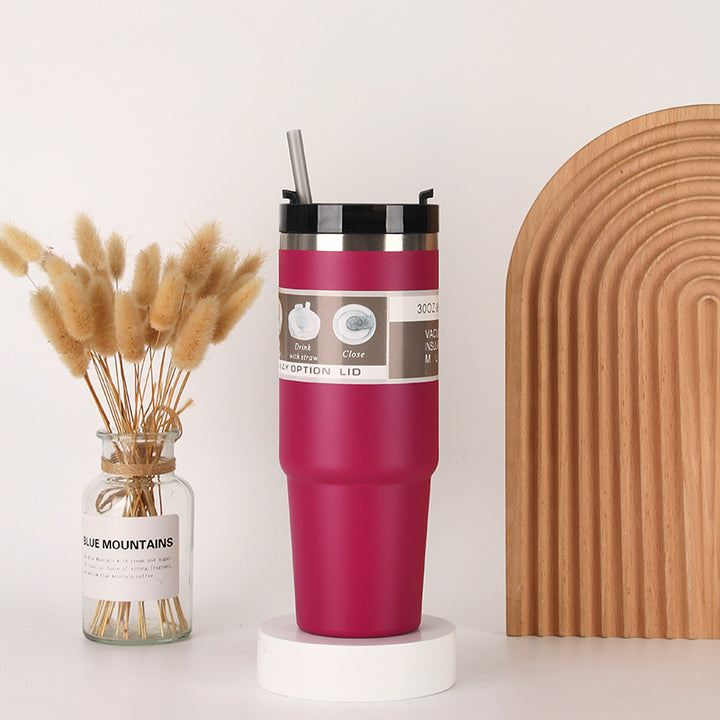 Unisex Insulated Drinking Cup with Integrated Straw Bowlift