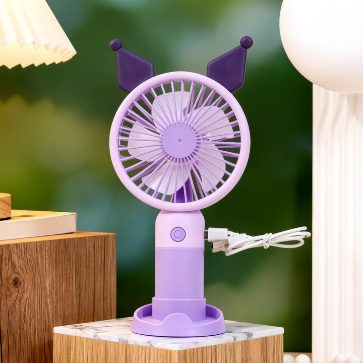 Women portable hand fan with cute rabbit design Bowlift