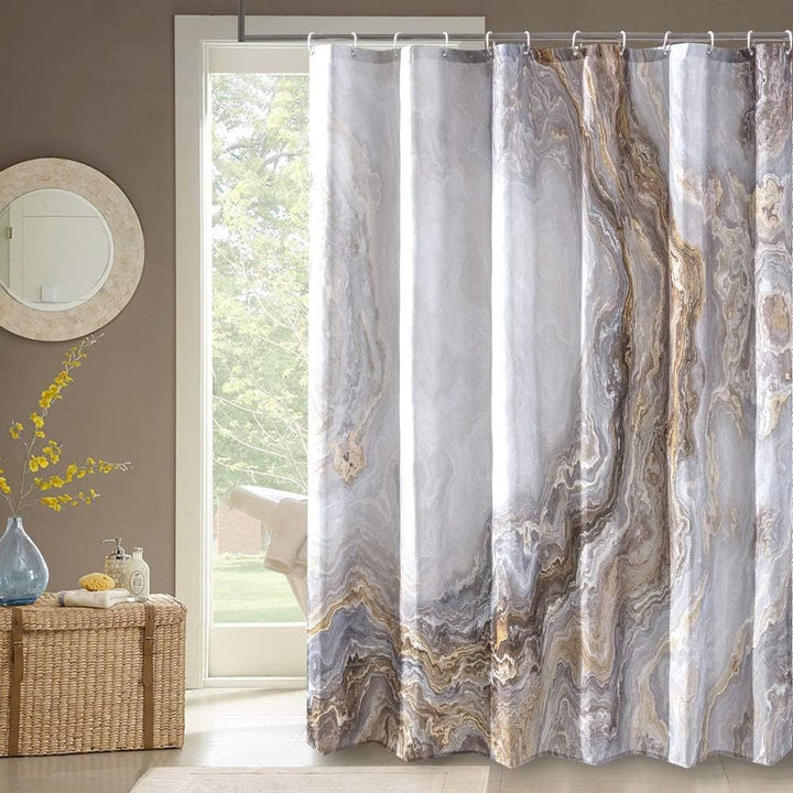 Artistic Marble Print Shower Curtain Bowlift