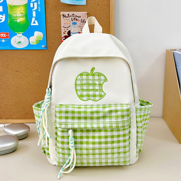 Vintage Style Gingham Patterned Backpack Bowlift