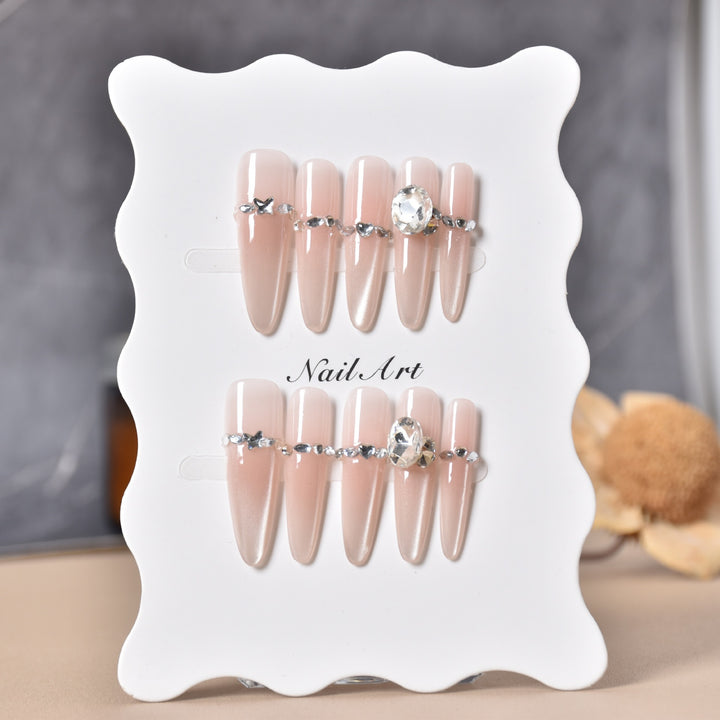 Crystal-Embellished Press-On Nail Extensions Bowlift