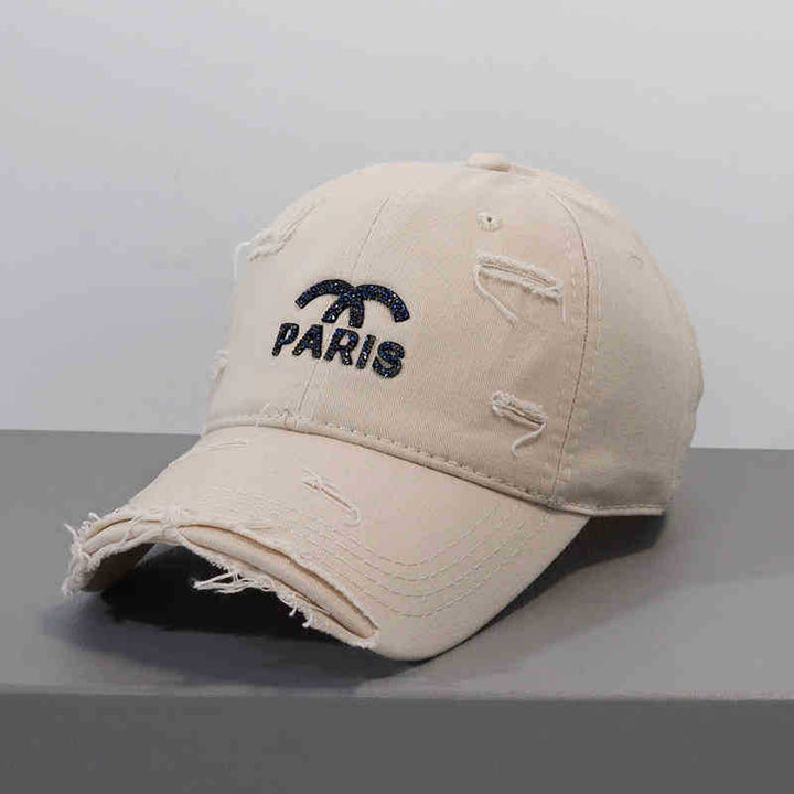 Women's Distressed Graphic Adjustable Baseball Cap Bowlift