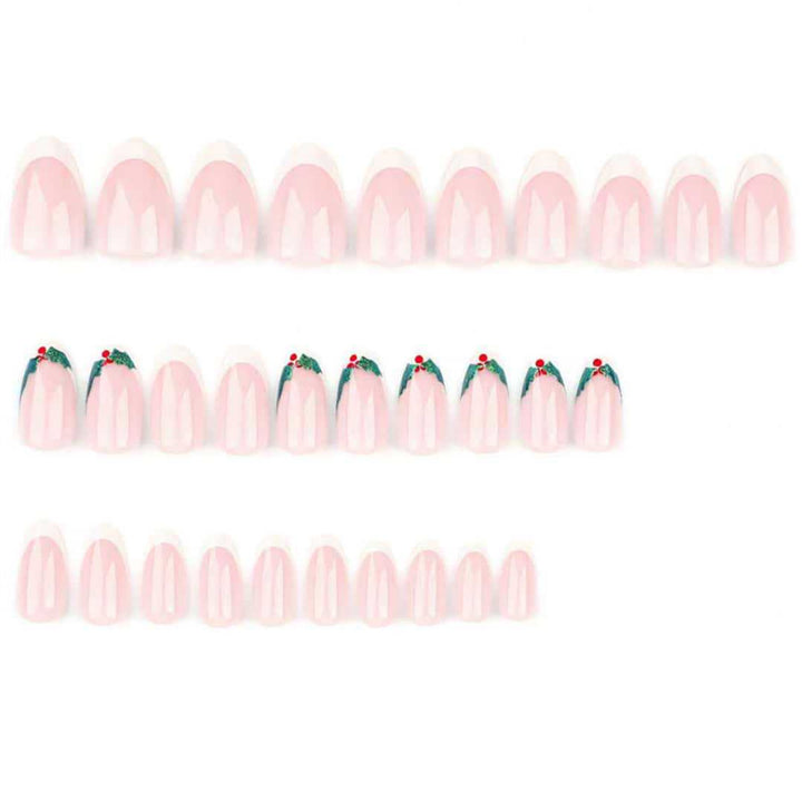 Holiday-Themed French Tip Nail Art Bowlift