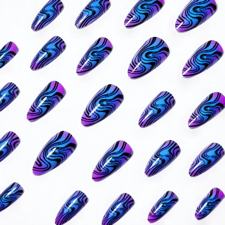 Artistic Marble Swirl Nail Art Bowlift