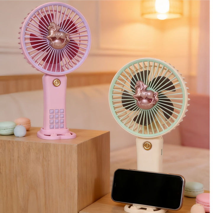 Ladies portable hand fan with creative horse design Bowlift