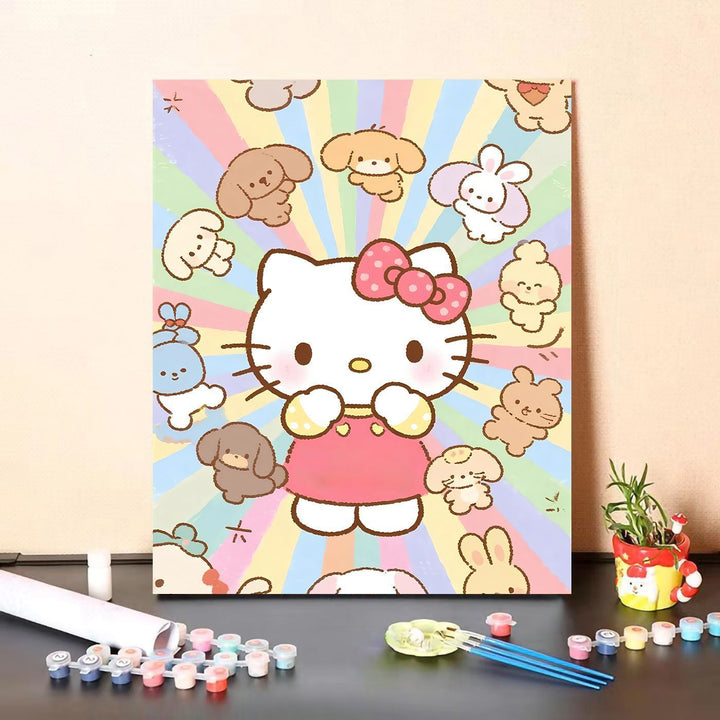 Cute Character Paint by Numbers Canvas Art Kit Bowlift