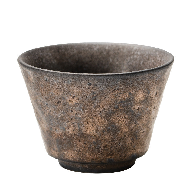 Handcrafted Rustic Ceramic Tea Cup with Textured Glaze Gift Box Bowlift
