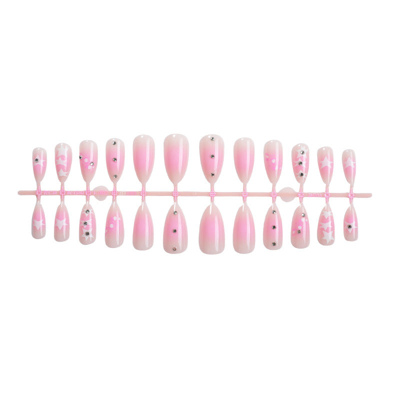 Decorative Press-On Nail Art Set with Star and Sparkle Accents Bowlift