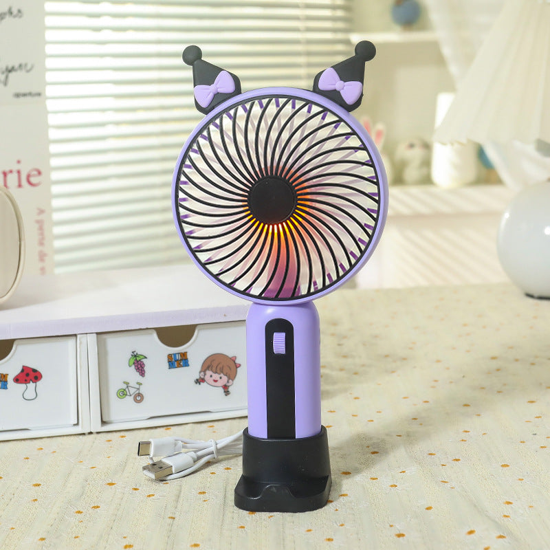 Ladies Portable Hand Fan with USB Connection and LED Lighting Bowlift