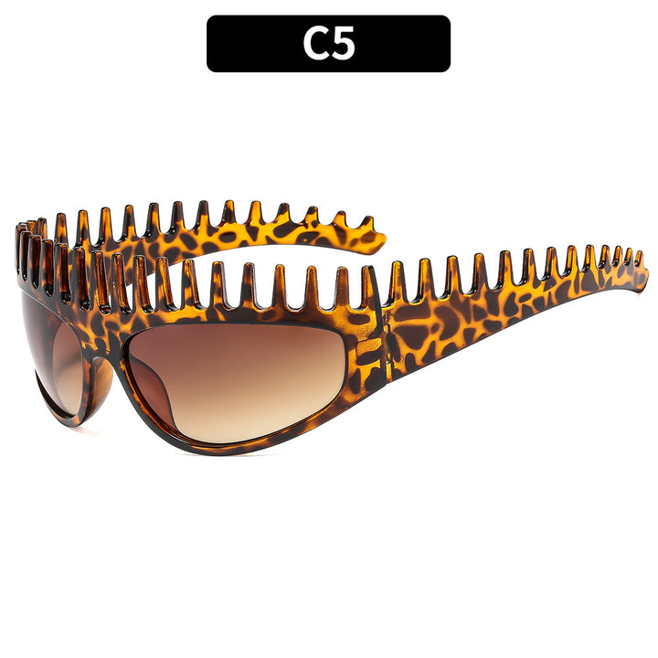 Trendy Oversized Tooth-Shaped Sunglasses