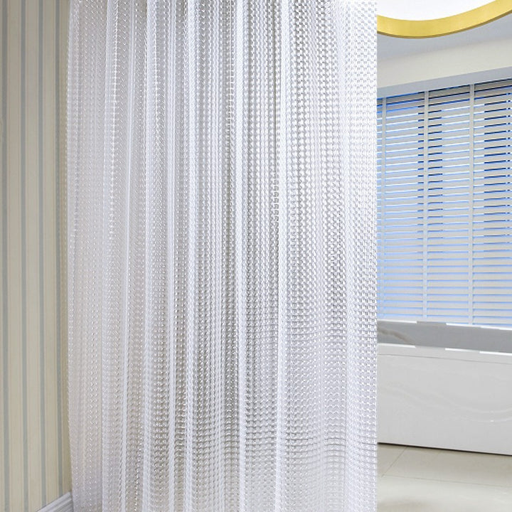 Textured Water-Repellent Shower Curtain Bowlift